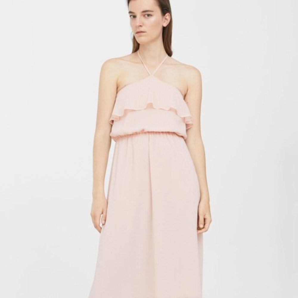Ruffled chiffon dress - MANGO